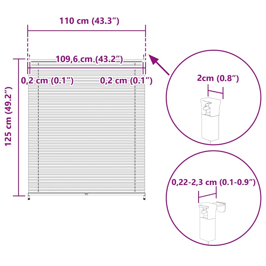 Plisséjaloezie 110x125 cm wit is nu te koop bij PeponiXL, paradijselijk wonen!