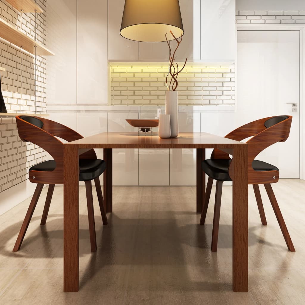 Eetkamerstoelen 2 st kunstleer bruin is nu te koop bij PeponiXL, paradijselijk wonen!