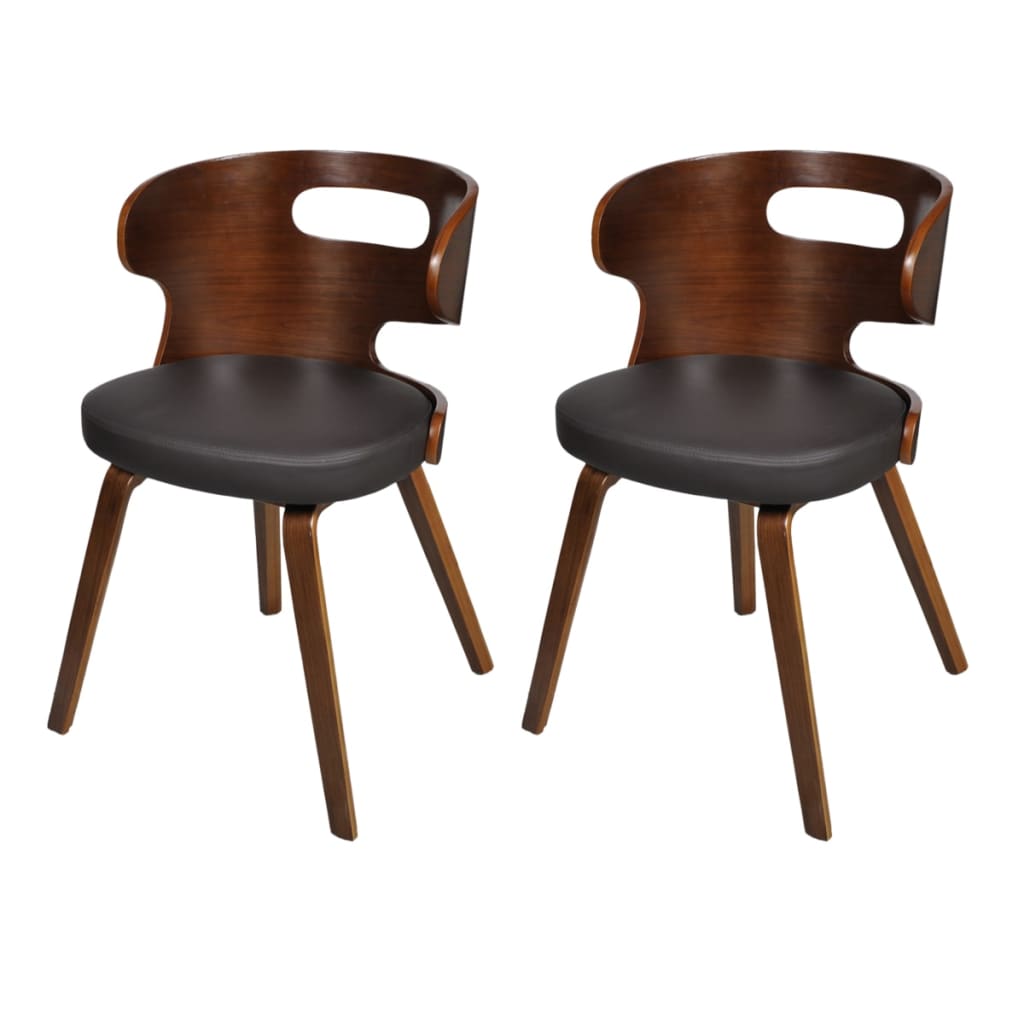 Eetkamerstoelen 2 st kunstleer bruin is nu te koop bij PeponiXL, paradijselijk wonen!