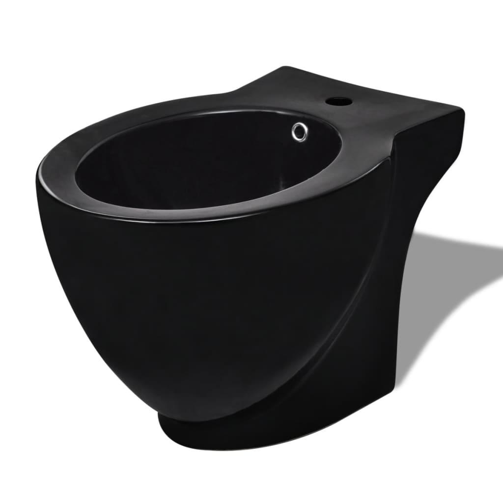 Ronde staande keramieken bidet (zwart) is nu te koop bij PeponiXL, paradijselijk wonen!