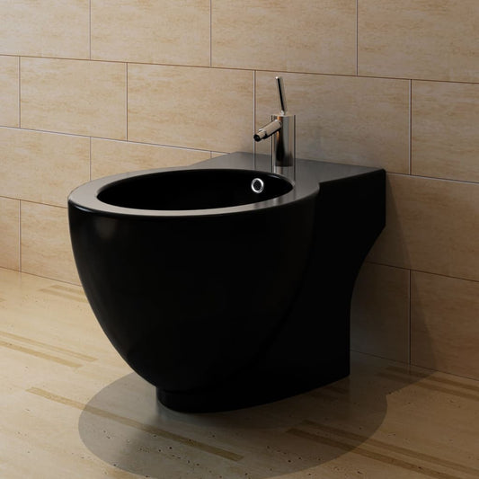 Ronde staande keramieken bidet (zwart) is nu te koop bij PeponiXL, paradijselijk wonen!