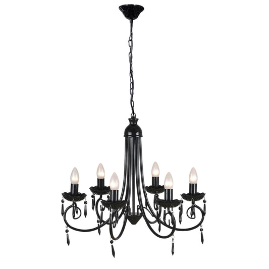 Plafondlamp kroonluchter 6 lampjes zwart is nu te koop bij PeponiXL, paradijselijk wonen!