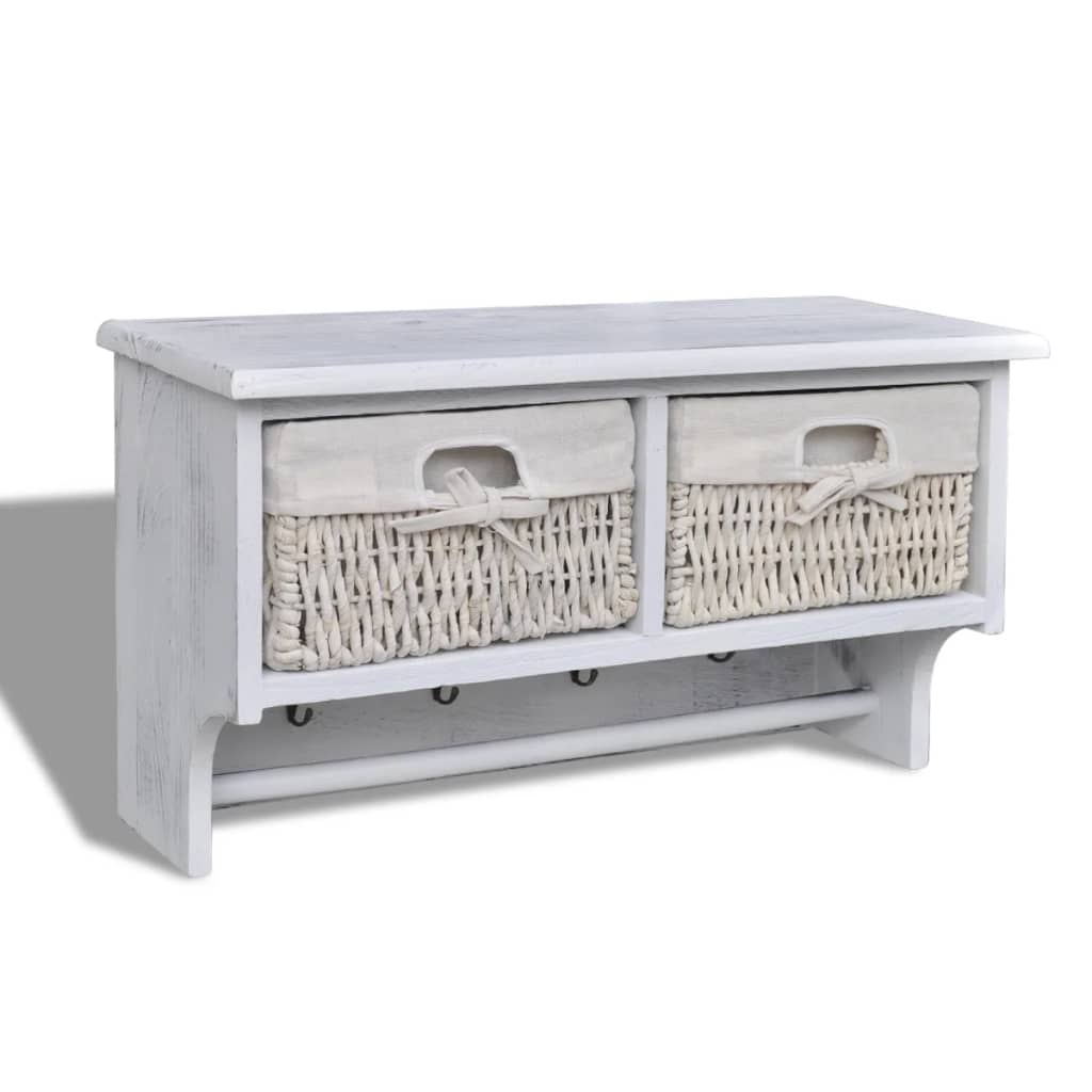 Wandschap 60x23,5x33 cm paulowniahout wit is nu te koop bij PeponiXL, paradijselijk wonen!