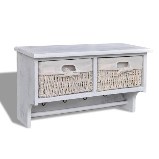 Wandschap 60x23,5x33 cm paulowniahout wit is nu te koop bij PeponiXL, paradijselijk wonen!