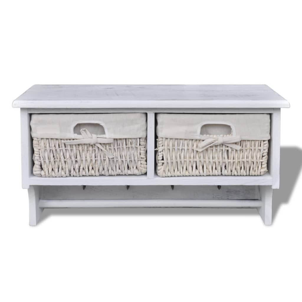 Wandschap 60x23,5x33 cm paulowniahout wit is nu te koop bij PeponiXL, paradijselijk wonen!