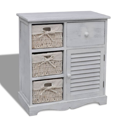 Kast met links 3 weefmanden hout wit is nu te koop bij PeponiXL, paradijselijk wonen!