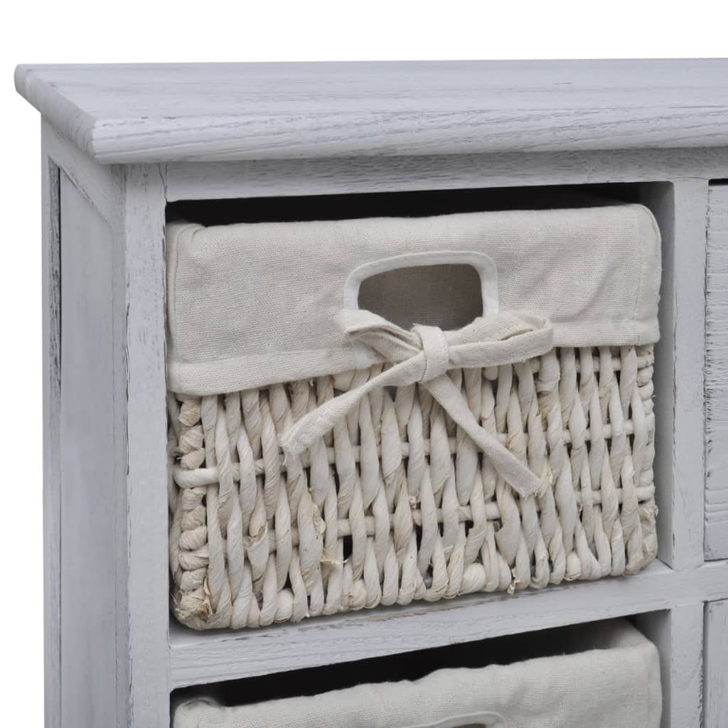 Kast met links 3 weefmanden hout wit is nu te koop bij PeponiXL, paradijselijk wonen!
