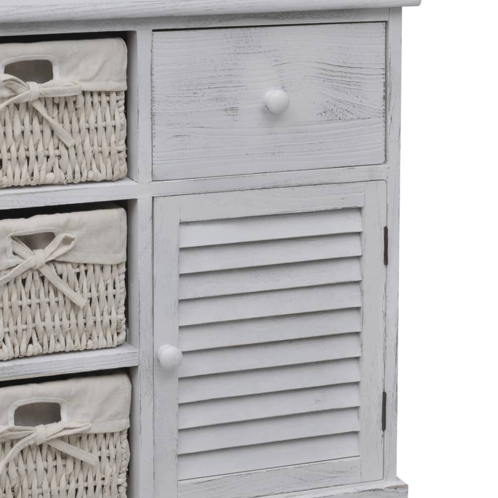 Kast met links 3 weefmanden hout wit is nu te koop bij PeponiXL, paradijselijk wonen!