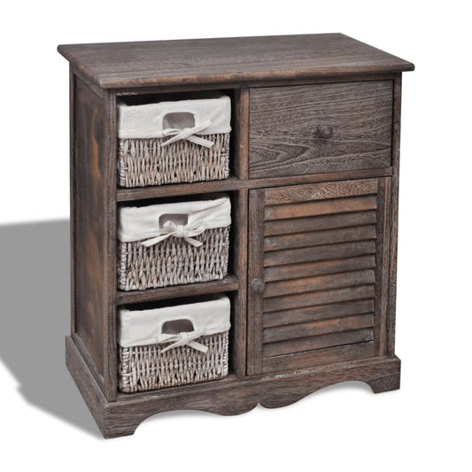 Kast met links 3 weefmanden hout bruin is nu te koop bij PeponiXL, paradijselijk wonen!