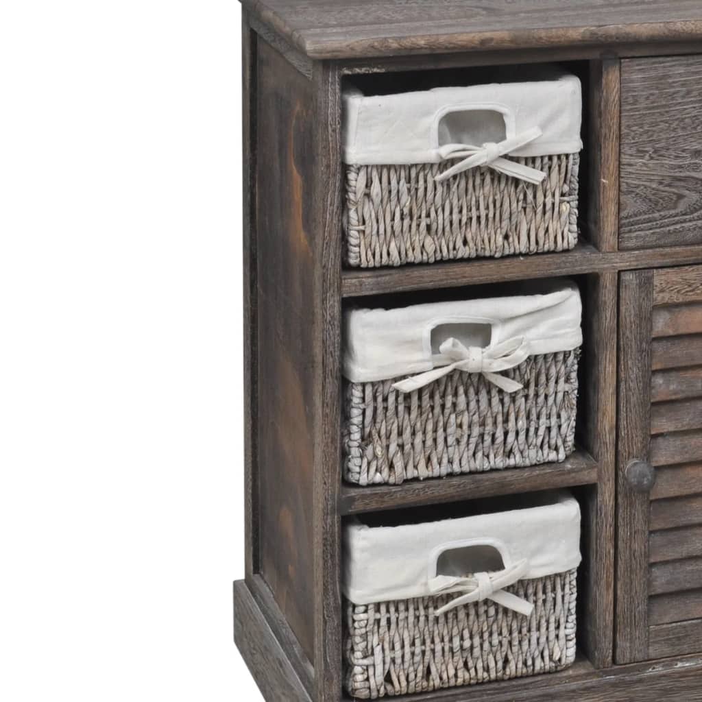 Kast met links 3 weefmanden hout bruin is nu te koop bij PeponiXL, paradijselijk wonen!