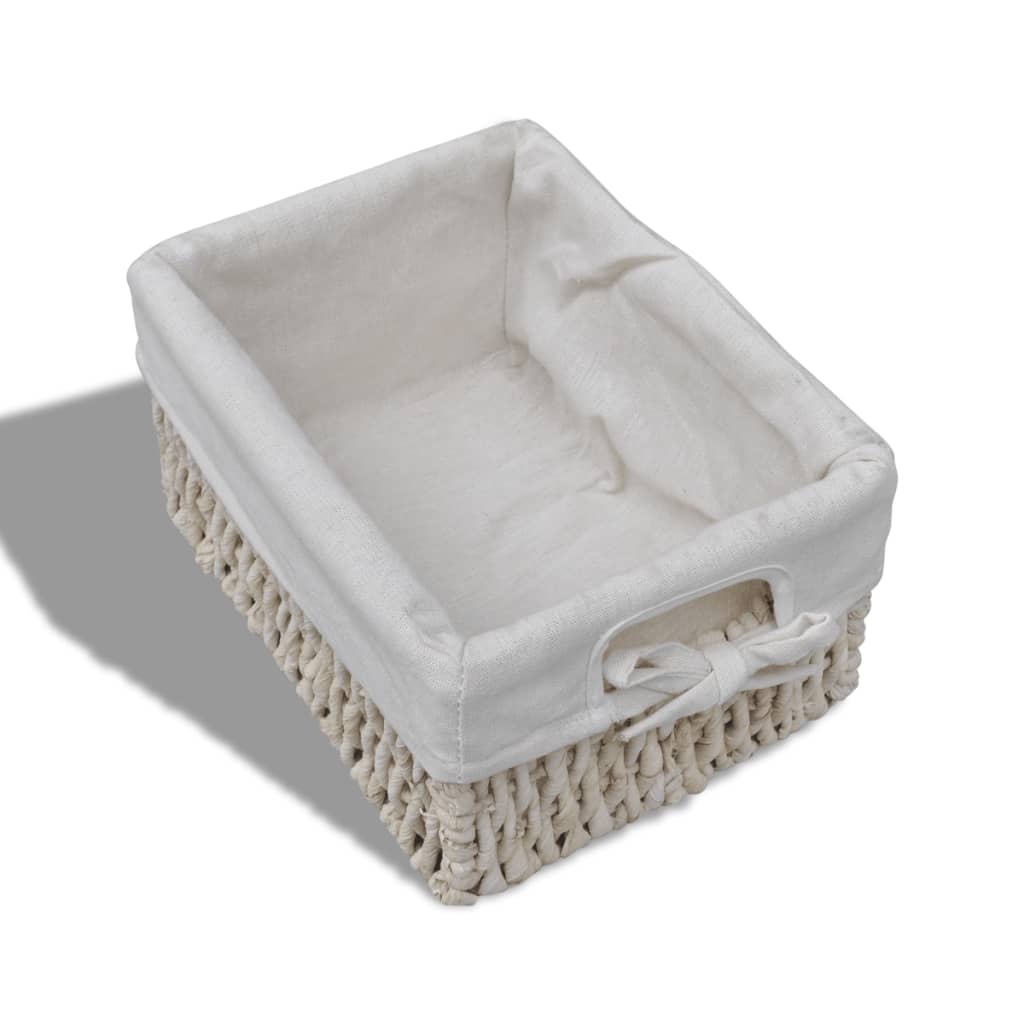 Opbergkast met 3 weefmanden hout wit is nu te koop bij PeponiXL, paradijselijk wonen!