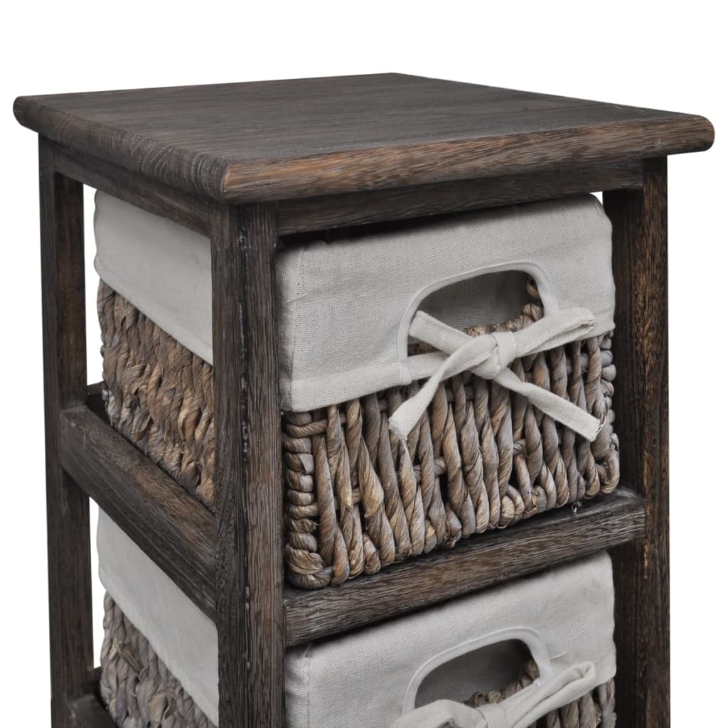 Opbergkast met 4 weefmanden hout bruin is nu te koop bij PeponiXL, paradijselijk wonen!
