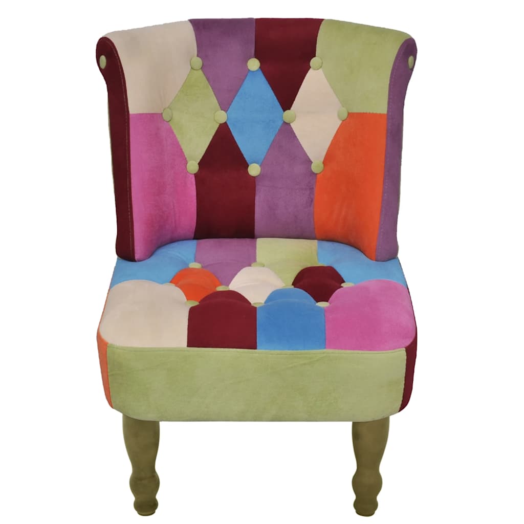 Franse stoel met patchwork ontwerp stof is nu te koop bij PeponiXL, paradijselijk wonen!
