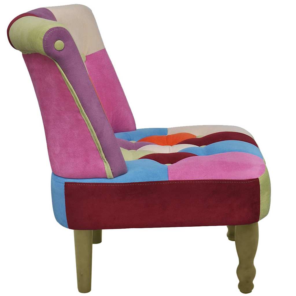 Franse stoel met patchwork ontwerp stof is nu te koop bij PeponiXL, paradijselijk wonen!