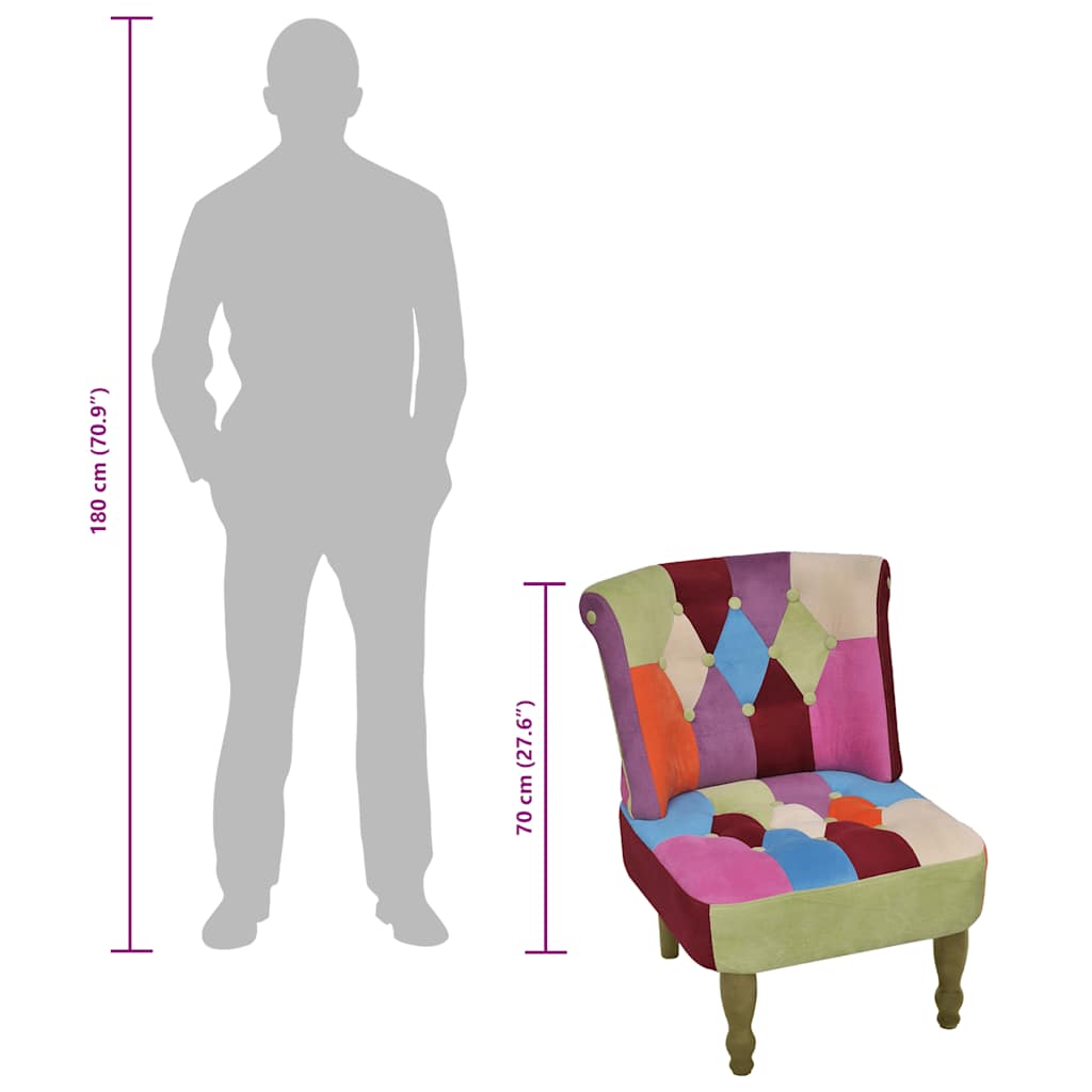 Franse stoelen 2 st met patchwork ontwerp stof is nu te koop bij PeponiXL, paradijselijk wonen!