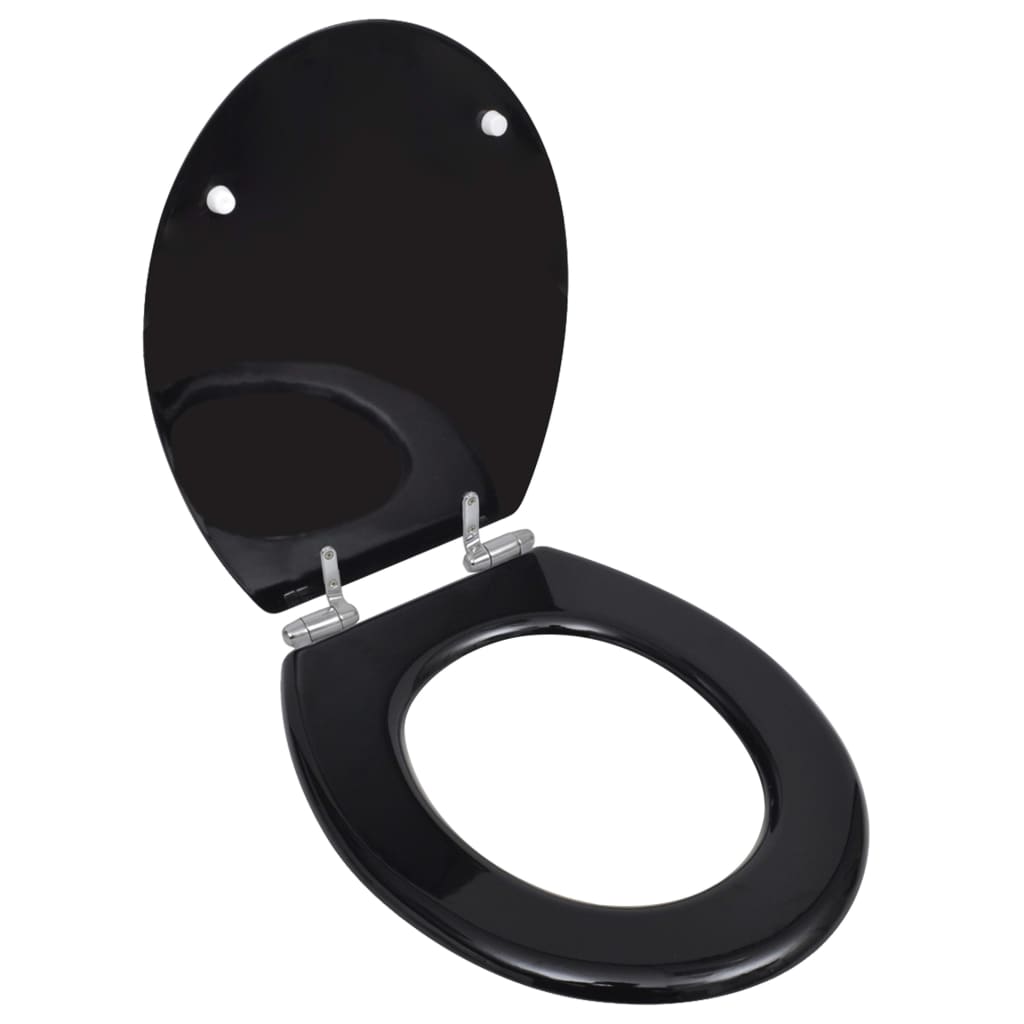 Toiletbril soft-close simpel ontwerp MDF zwart is nu te koop bij PeponiXL, paradijselijk wonen!