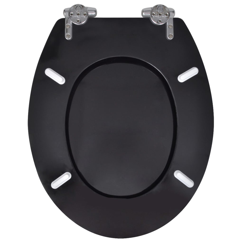 Toiletbril soft-close simpel ontwerp MDF zwart is nu te koop bij PeponiXL, paradijselijk wonen!