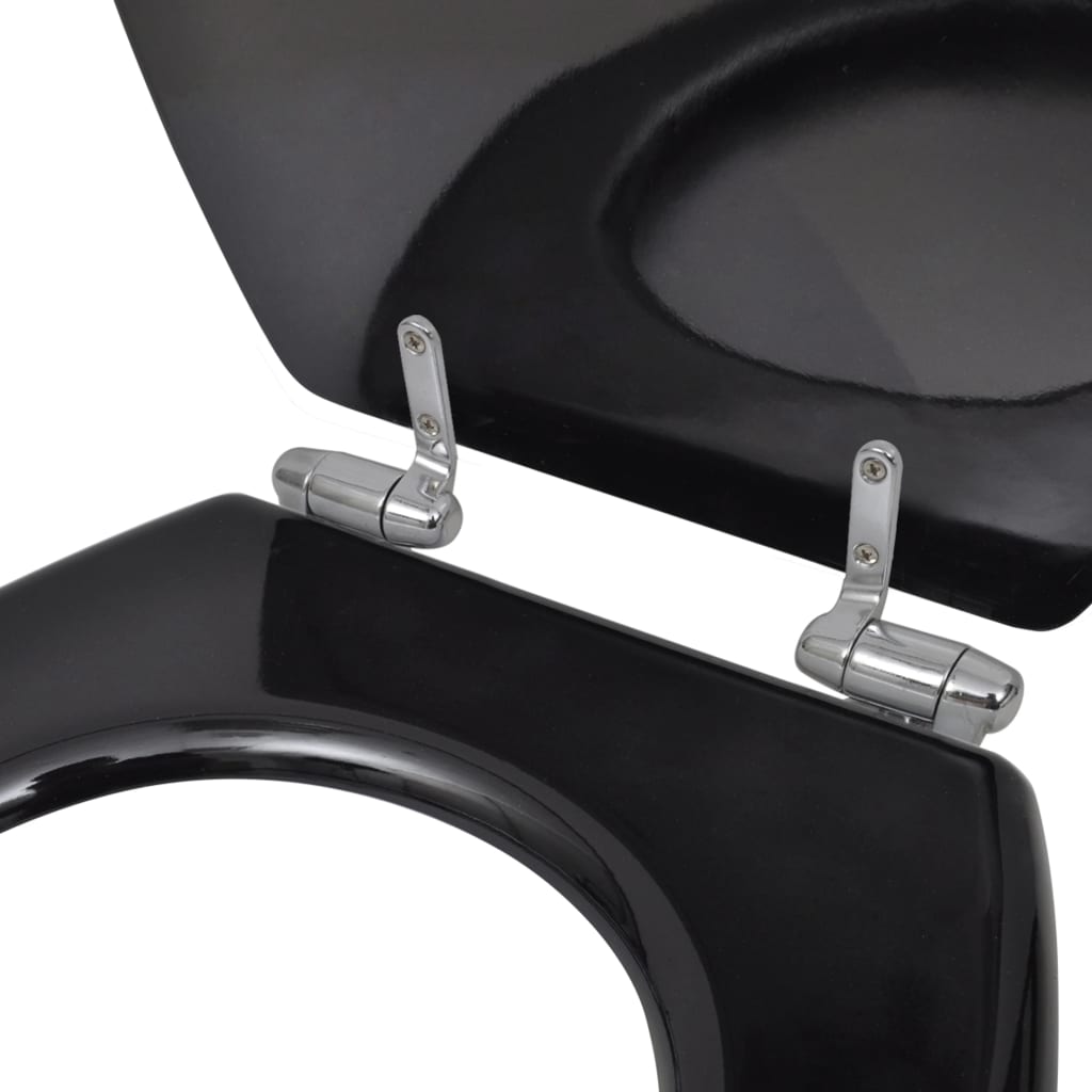 Toiletbril soft-close simpel ontwerp MDF zwart is nu te koop bij PeponiXL, paradijselijk wonen!