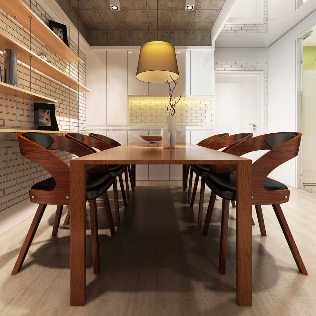Eetkamerstoelen 6 st kunstleer bruin is nu te koop bij PeponiXL, paradijselijk wonen!