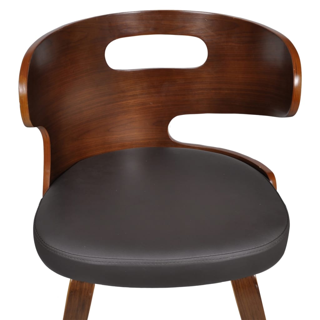 Eetkamerstoelen 4 st gebogen hout en kunstleer bruin is nu te koop bij PeponiXL, paradijselijk wonen!