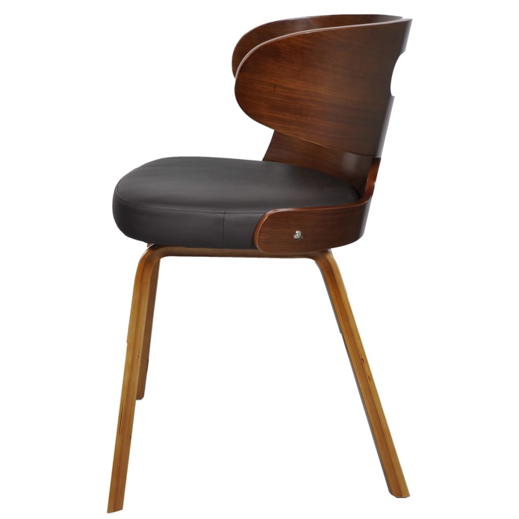 Eetkamerstoelen 4 st gebogen hout en kunstleer bruin is nu te koop bij PeponiXL, paradijselijk wonen!