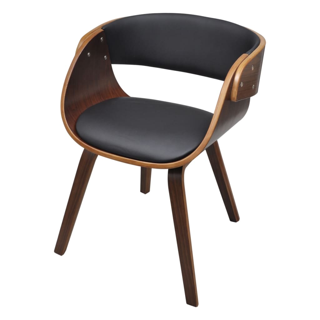Eetkamerstoelen 2 st gebogen hout en kunstleer bruin is nu te koop bij PeponiXL, paradijselijk wonen!