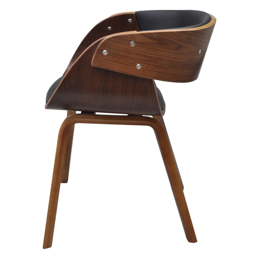 Eetkamerstoelen 2 st gebogen hout en kunstleer bruin is nu te koop bij PeponiXL, paradijselijk wonen!