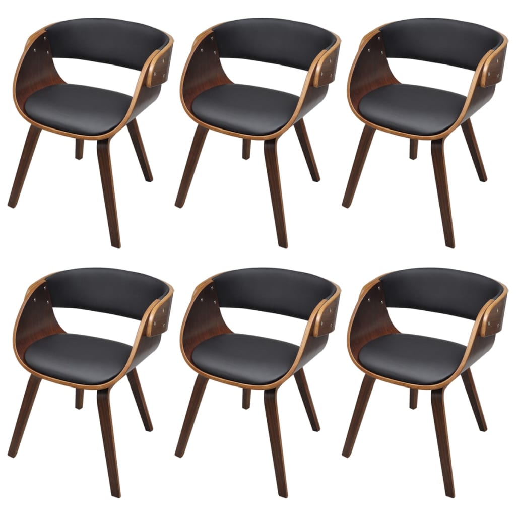 Eetkamerstoelen 6 st kunstleer bruin is nu te koop bij PeponiXL, paradijselijk wonen!