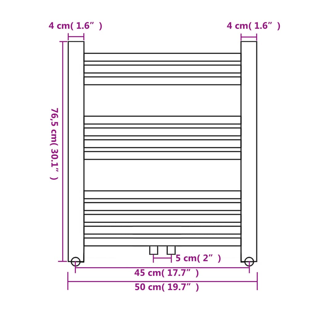 Radiator / handdoekenrek recht 500x764 mm is nu te koop bij PeponiXL, paradijselijk wonen!