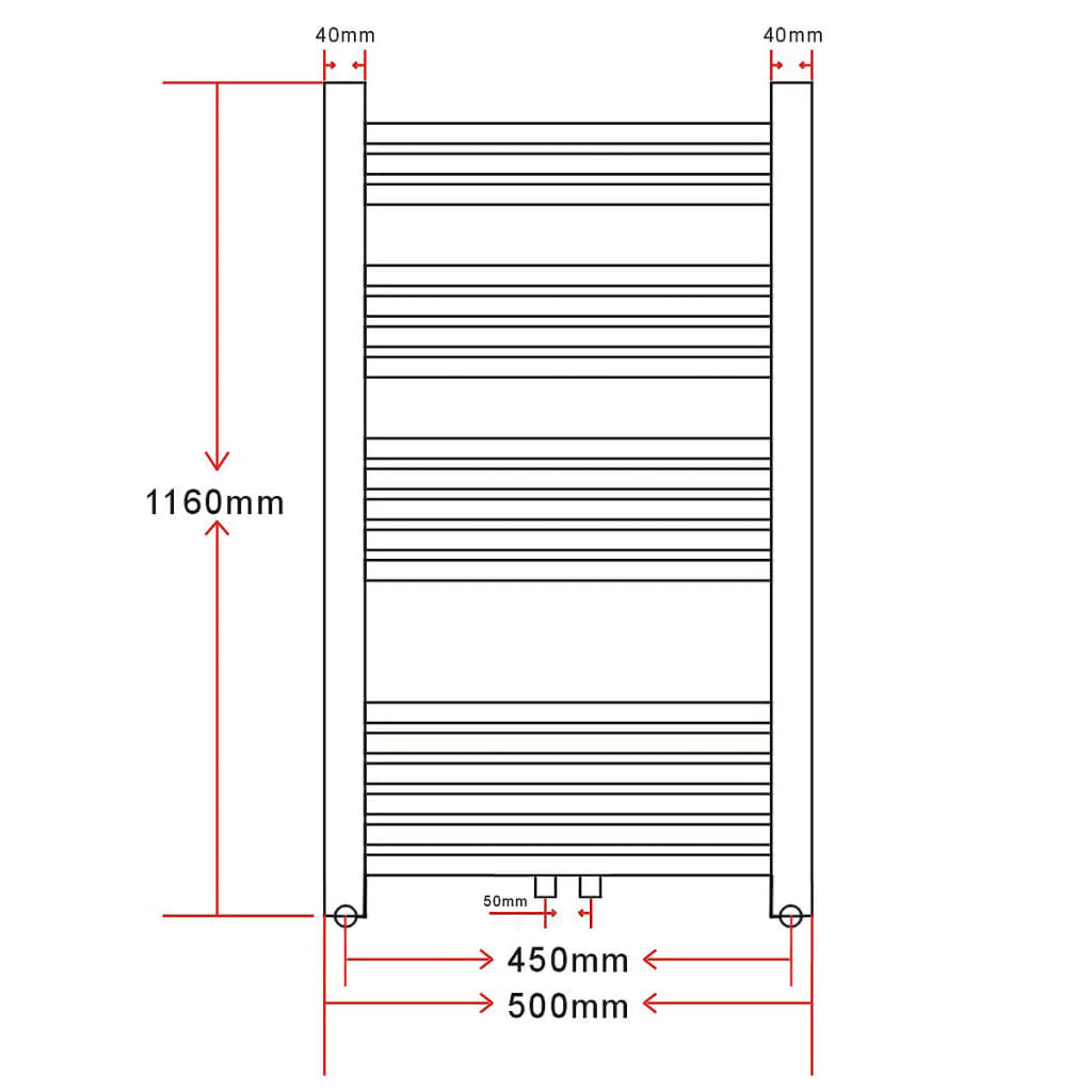 Radiator/handdoekenrek curve 500x1160 mm is nu te koop bij PeponiXL, paradijselijk wonen!