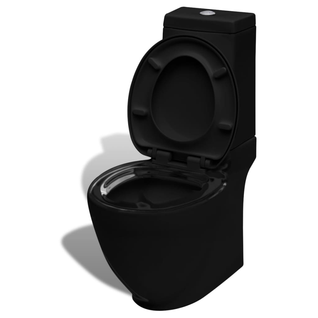 Toilet- en bidetset staand keramiek zwart is nu te koop bij PeponiXL, paradijselijk wonen!
