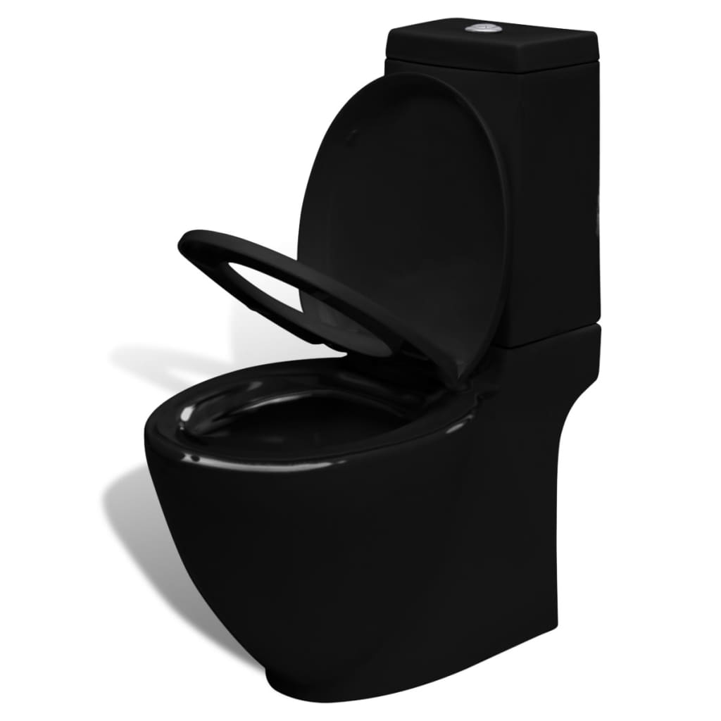 Toilet- en bidetset staand keramiek zwart is nu te koop bij PeponiXL, paradijselijk wonen!