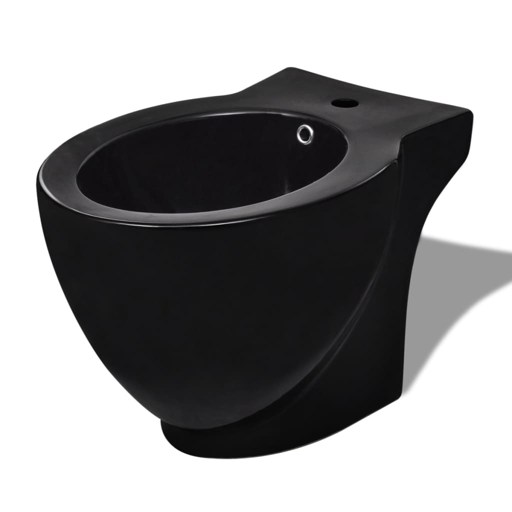Toilet- en bidetset staand keramiek zwart is nu te koop bij PeponiXL, paradijselijk wonen!