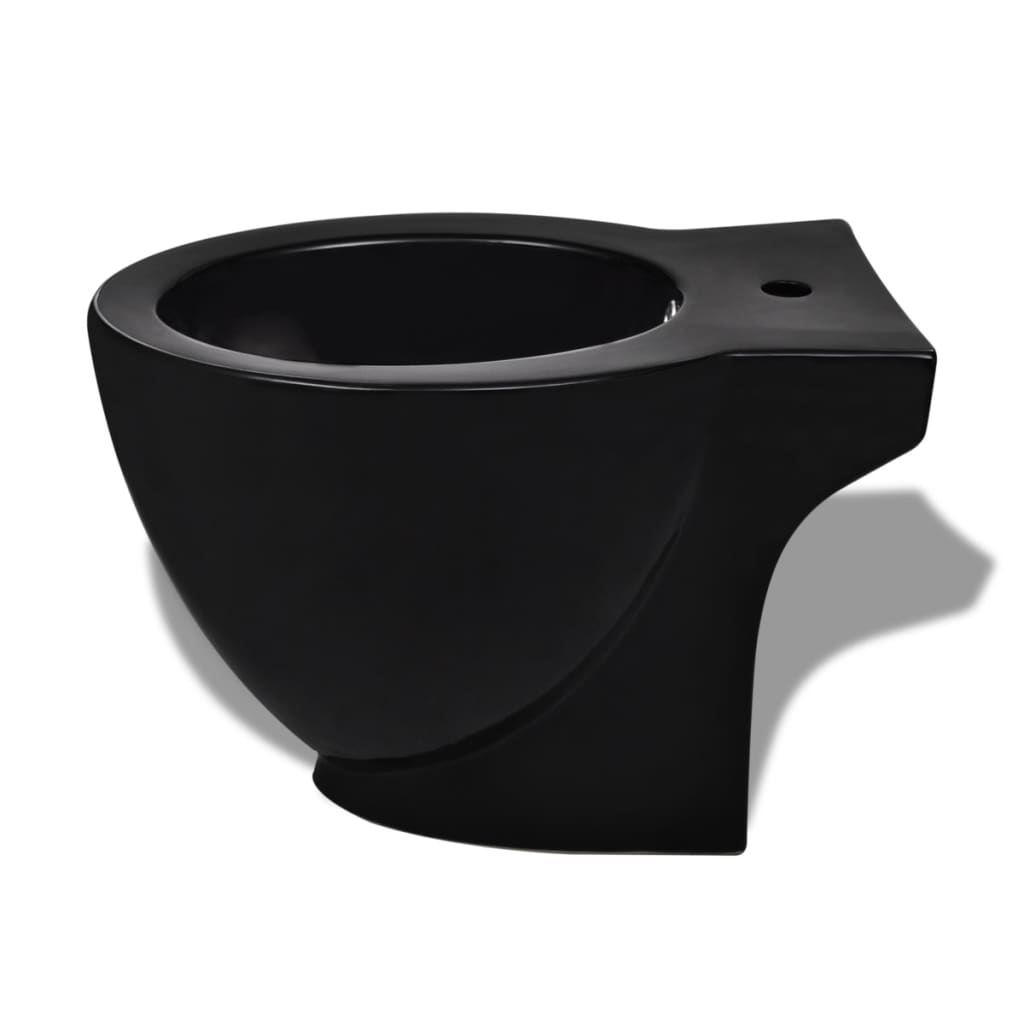Toilet- en bidetset staand keramiek zwart is nu te koop bij PeponiXL, paradijselijk wonen!