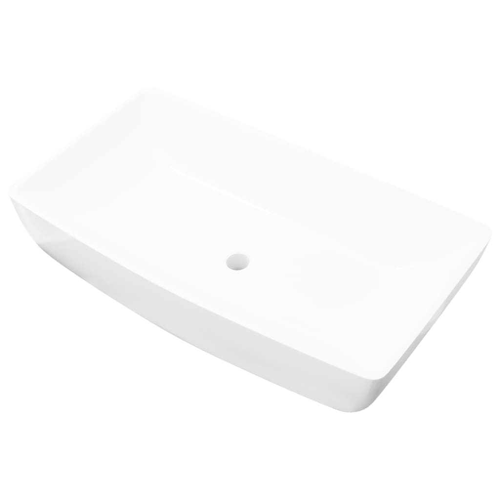 Luxe keramische rechthoekige wasbak 71 x 39 cm (wit) is nu te koop bij PeponiXL, paradijselijk wonen!