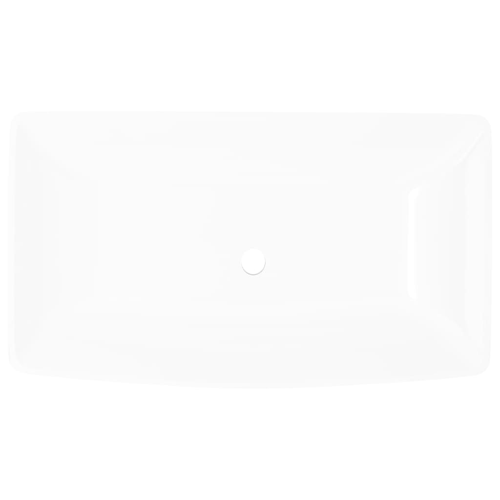 Luxe keramische rechthoekige wasbak 71 x 39 cm (wit) is nu te koop bij PeponiXL, paradijselijk wonen!