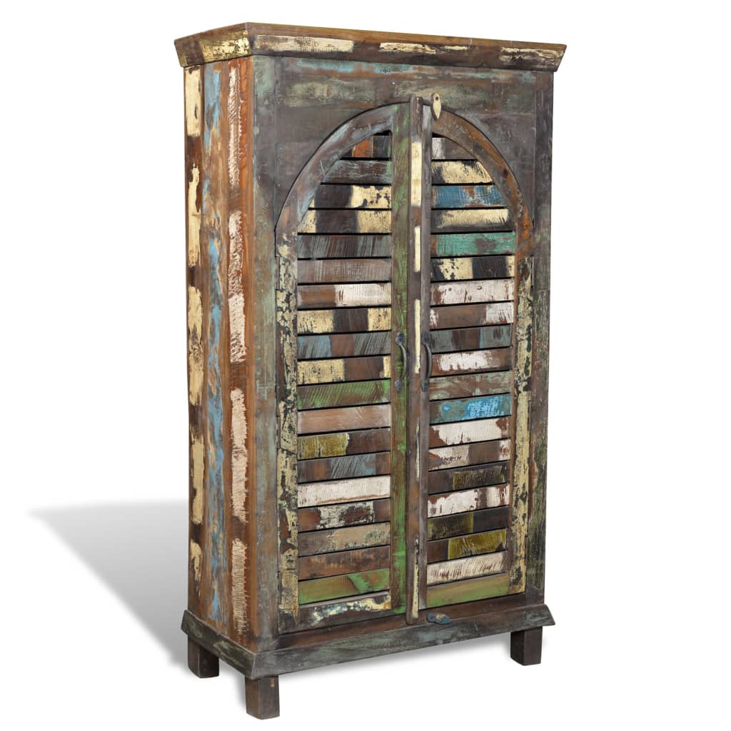 Boekenkast met 3 schappen 2 deuren gerecycled hout meerkleurig is nu te koop bij PeponiXL, paradijselijk wonen!