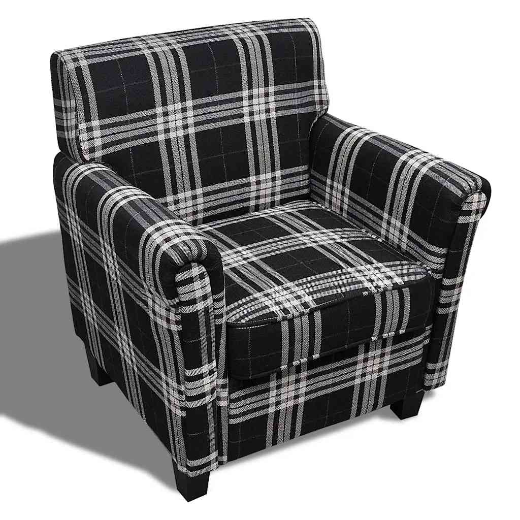 Fauteuil met kussen stof zwart is nu te koop bij PeponiXL, paradijselijk wonen!
