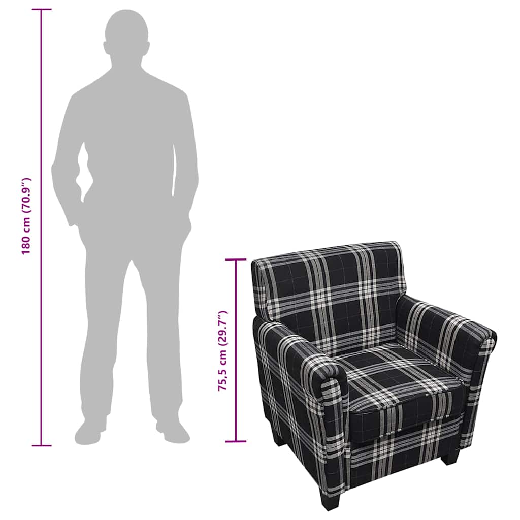 Fauteuil met kussen stof zwart is nu te koop bij PeponiXL, paradijselijk wonen!