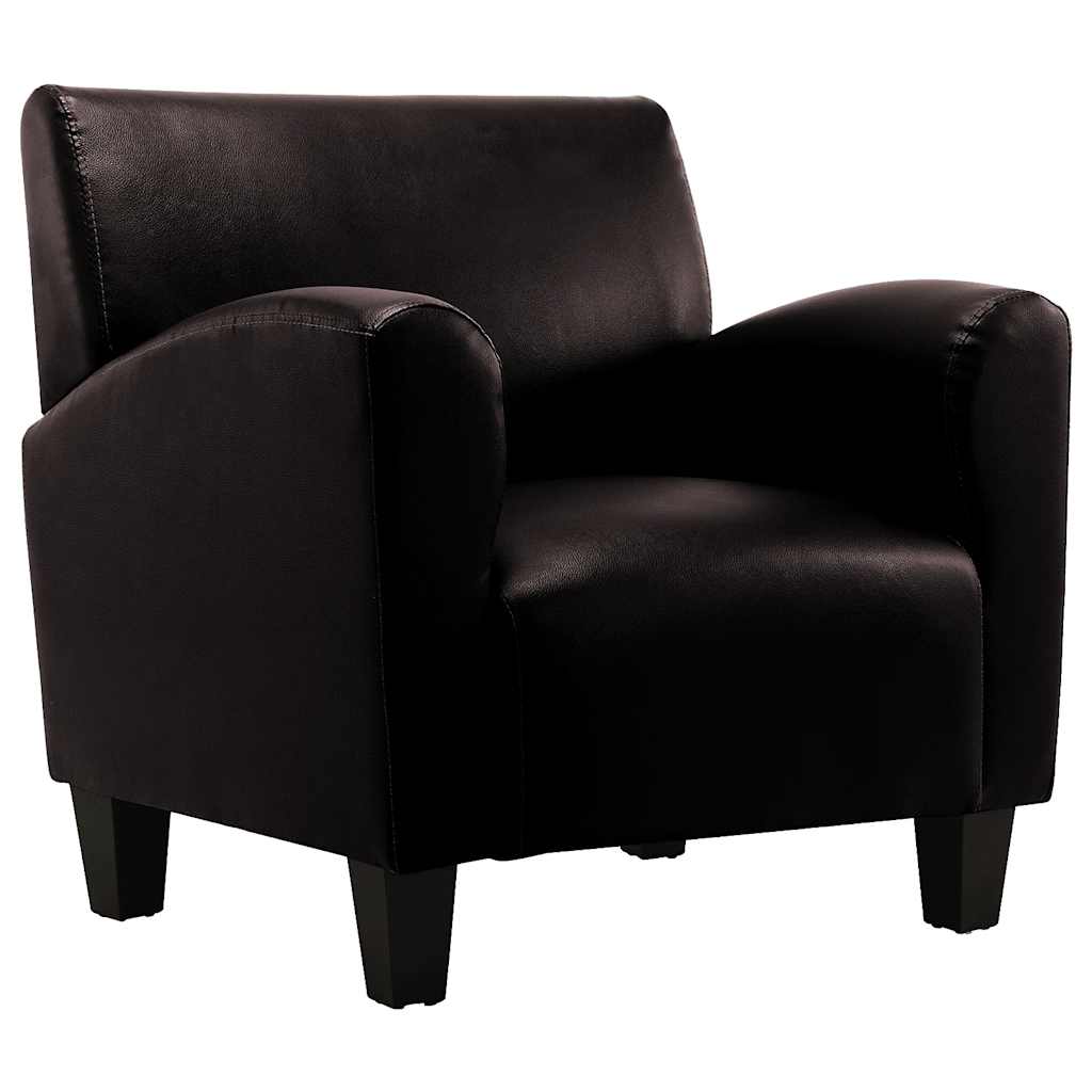 Fauteuil kunstleer donkerbruin is nu te koop bij PeponiXL, paradijselijk wonen!