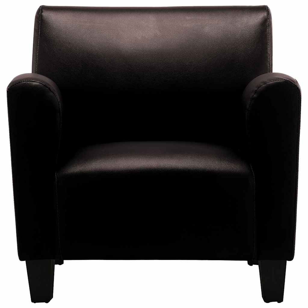 Fauteuil kunstleer donkerbruin is nu te koop bij PeponiXL, paradijselijk wonen!