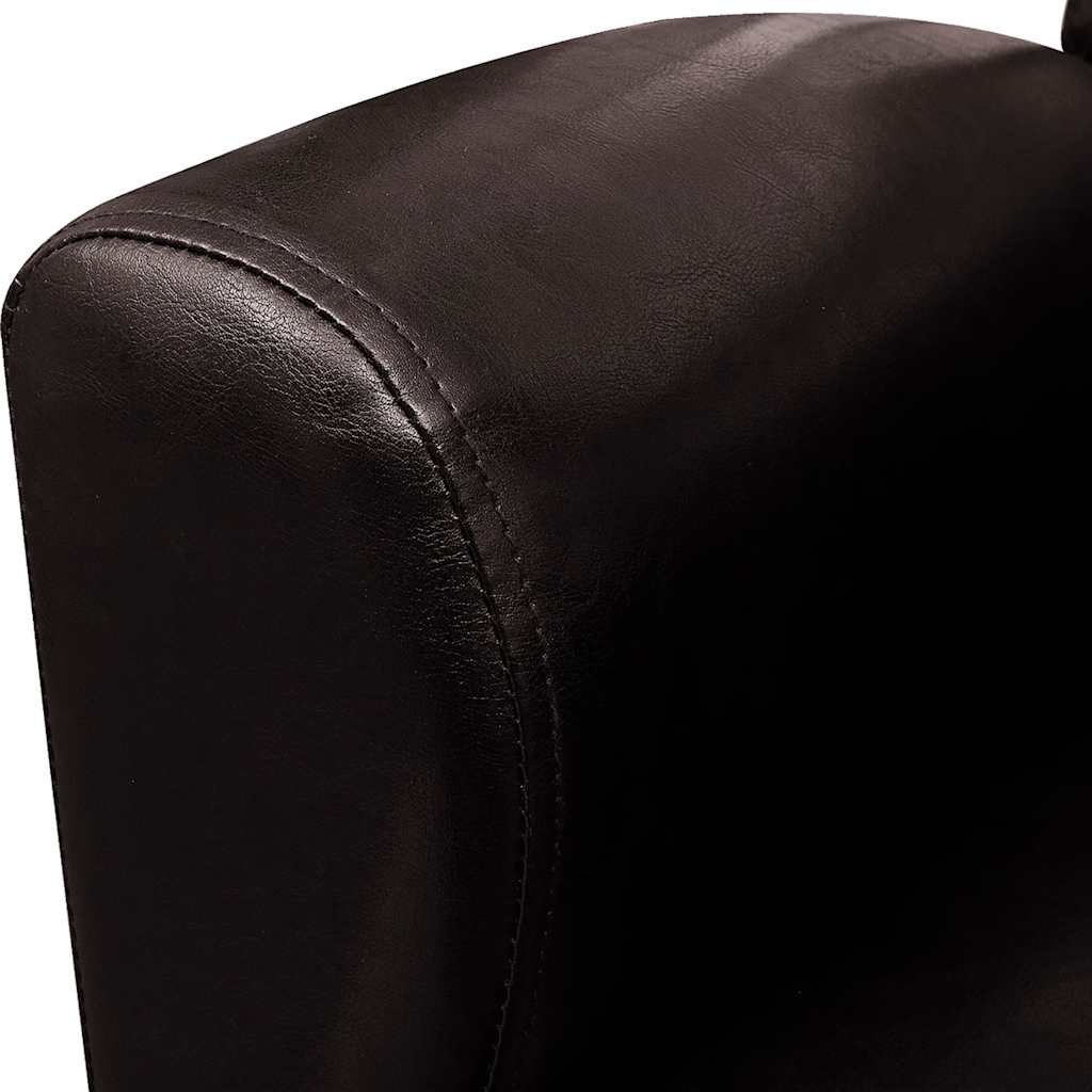 Fauteuil kunstleer donkerbruin is nu te koop bij PeponiXL, paradijselijk wonen!