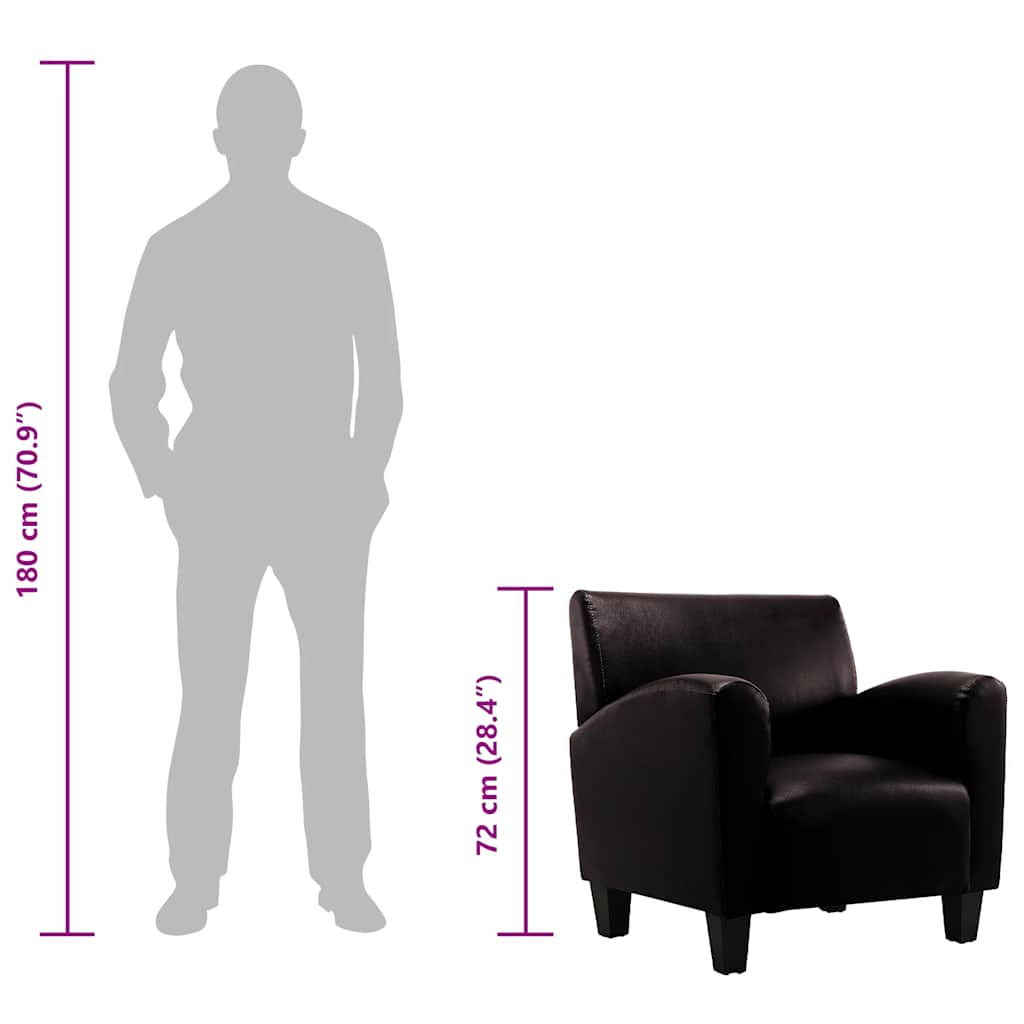 Fauteuil kunstleer donkerbruin is nu te koop bij PeponiXL, paradijselijk wonen!