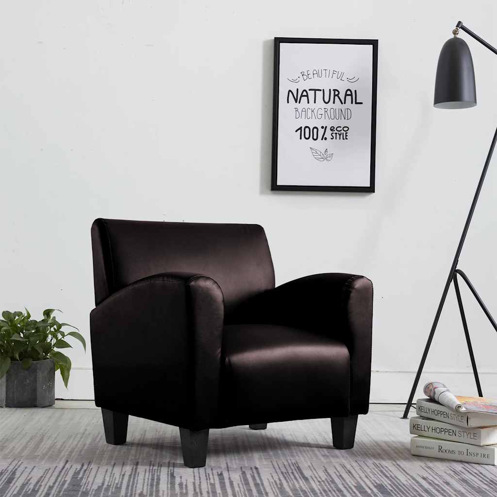 Fauteuil kunstleer donkerbruin is nu te koop bij PeponiXL, paradijselijk wonen!