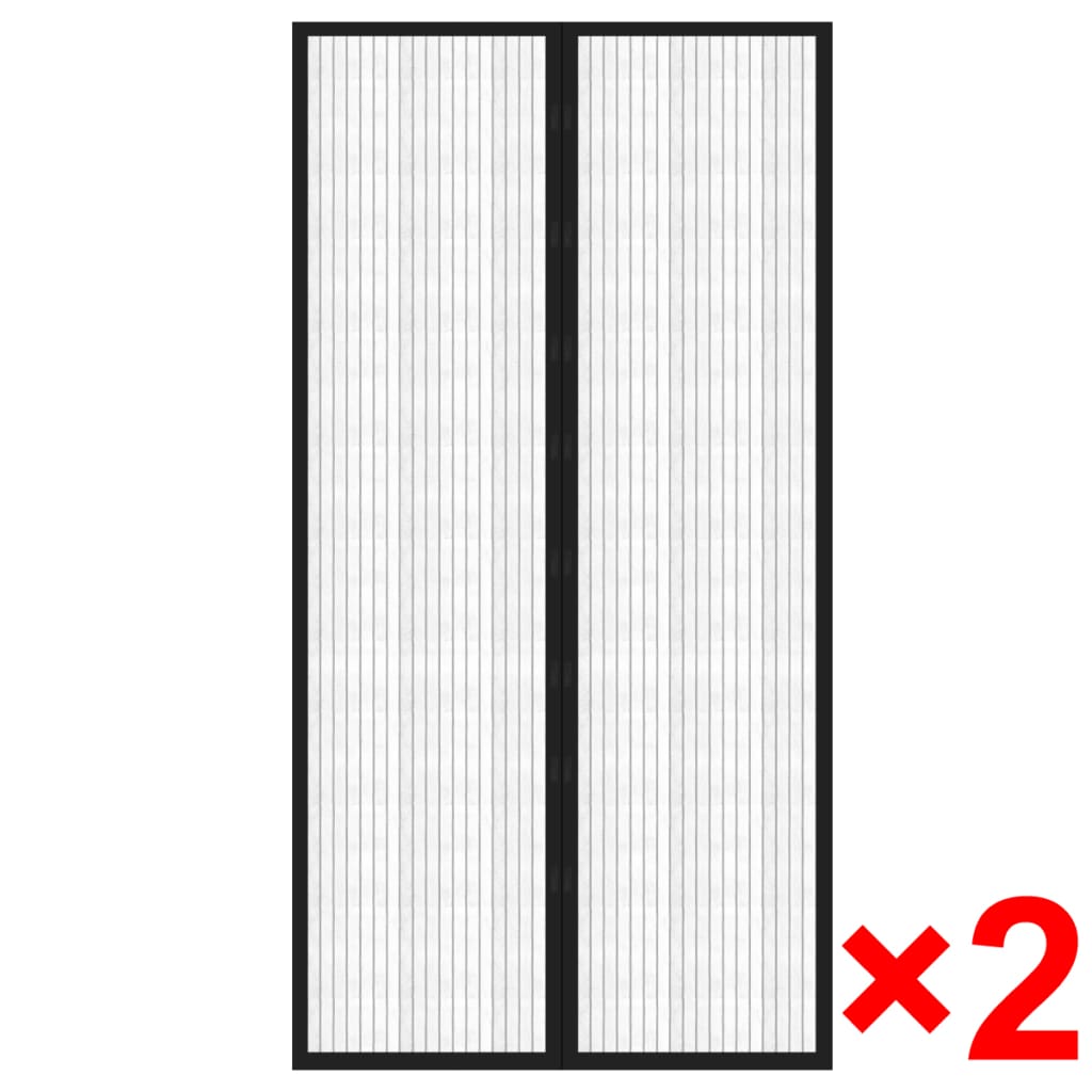 Insectendeurgordijnen 2 st magnetisch 210x100 cm zwart is nu te koop bij PeponiXL, paradijselijk wonen!