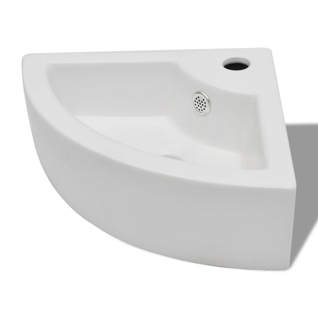 Wastafel met overloop 45x32x12,5 cm wit is nu te koop bij PeponiXL, paradijselijk wonen!