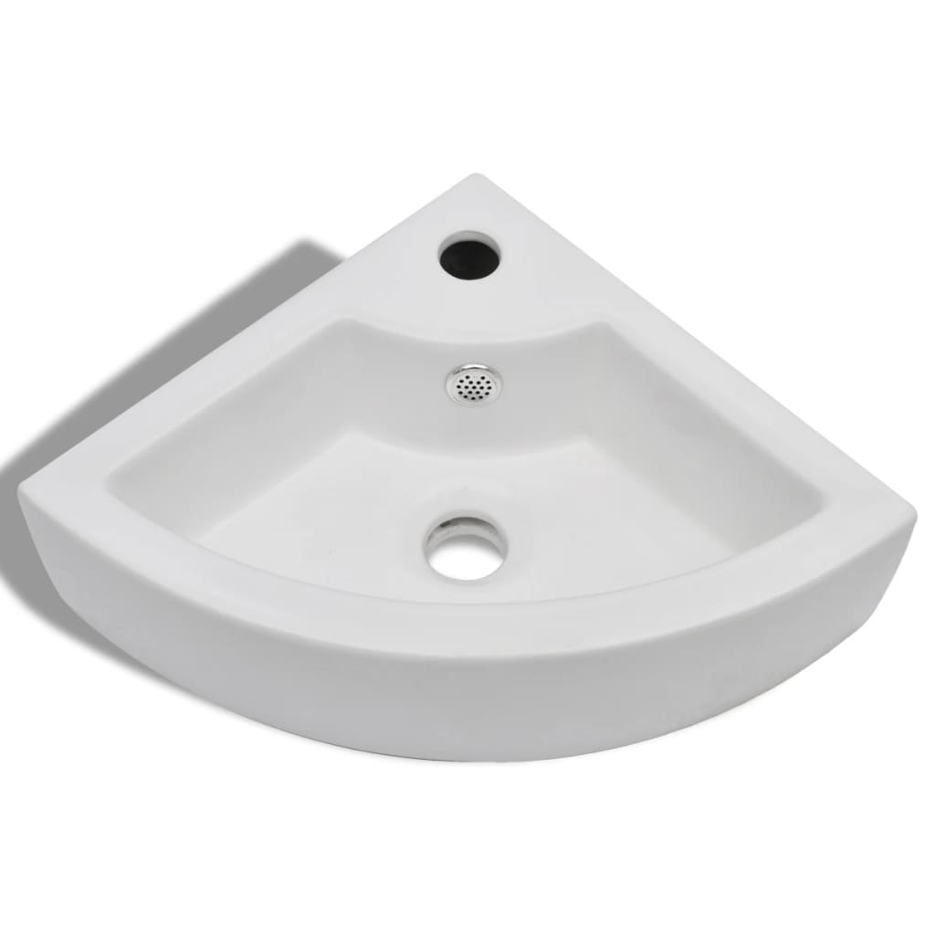 Wastafel met overloop 45x32x12,5 cm wit is nu te koop bij PeponiXL, paradijselijk wonen!