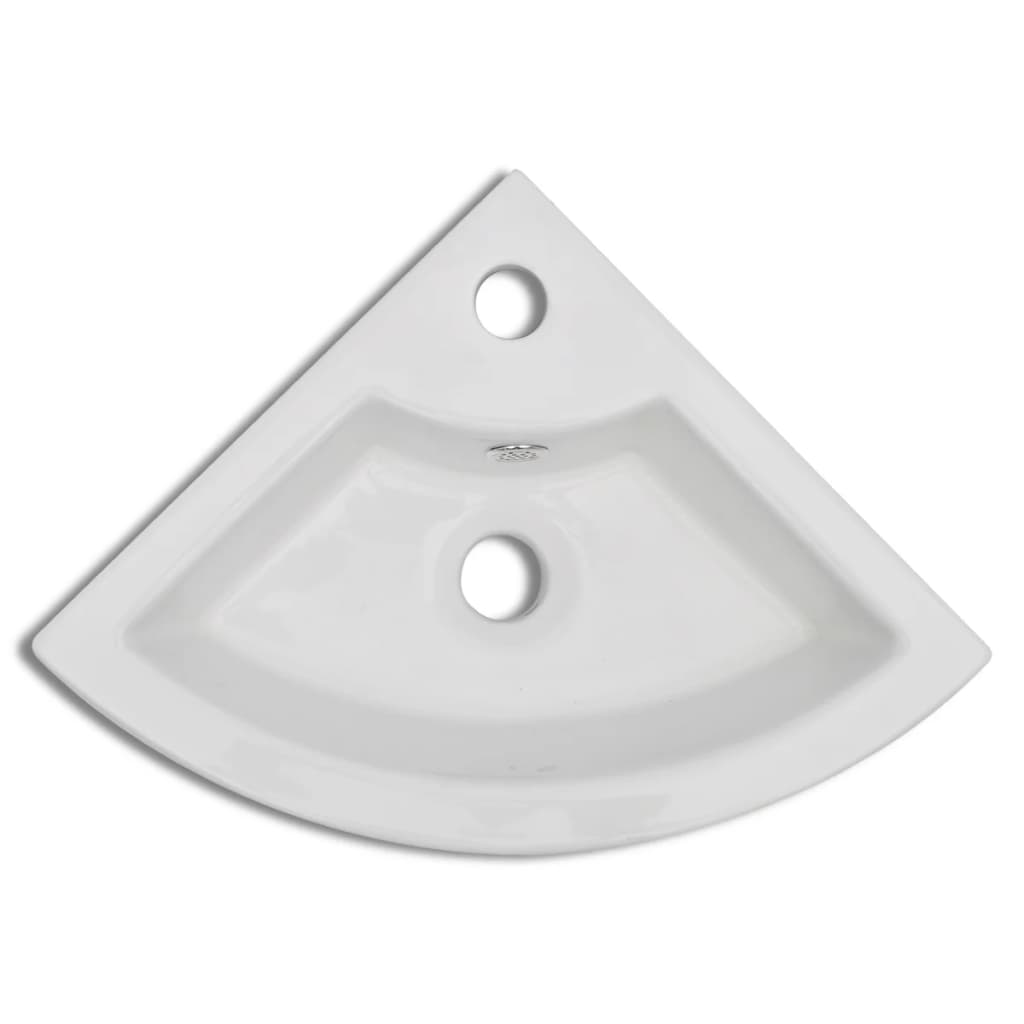 Wastafel met overloop 45x32x12,5 cm wit is nu te koop bij PeponiXL, paradijselijk wonen!
