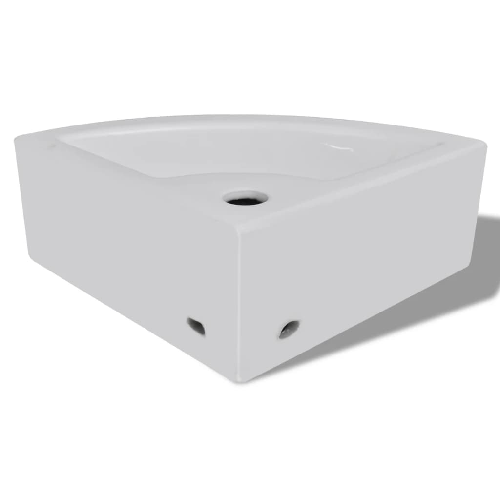 Wastafel met overloop 45x32x12,5 cm wit is nu te koop bij PeponiXL, paradijselijk wonen!