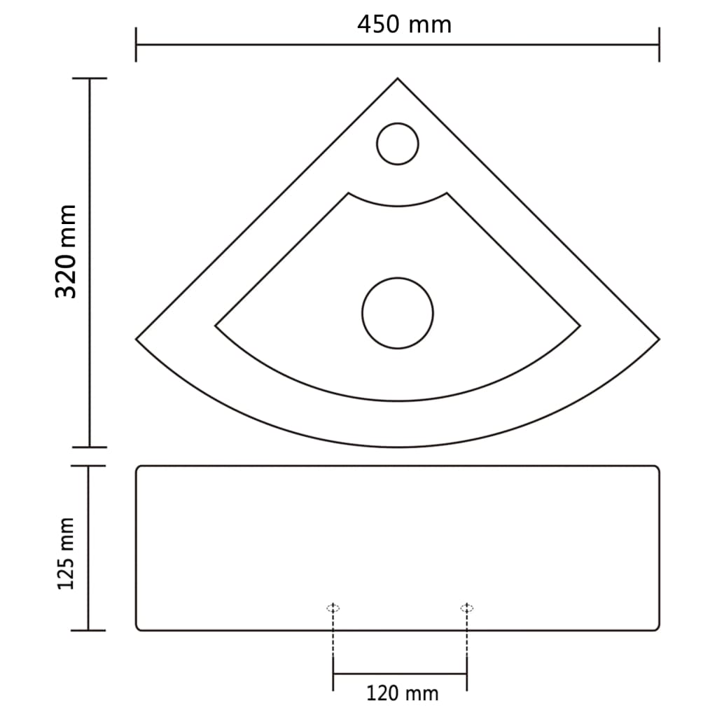 Wastafel met overloop 45x32x12,5 cm wit is nu te koop bij PeponiXL, paradijselijk wonen!